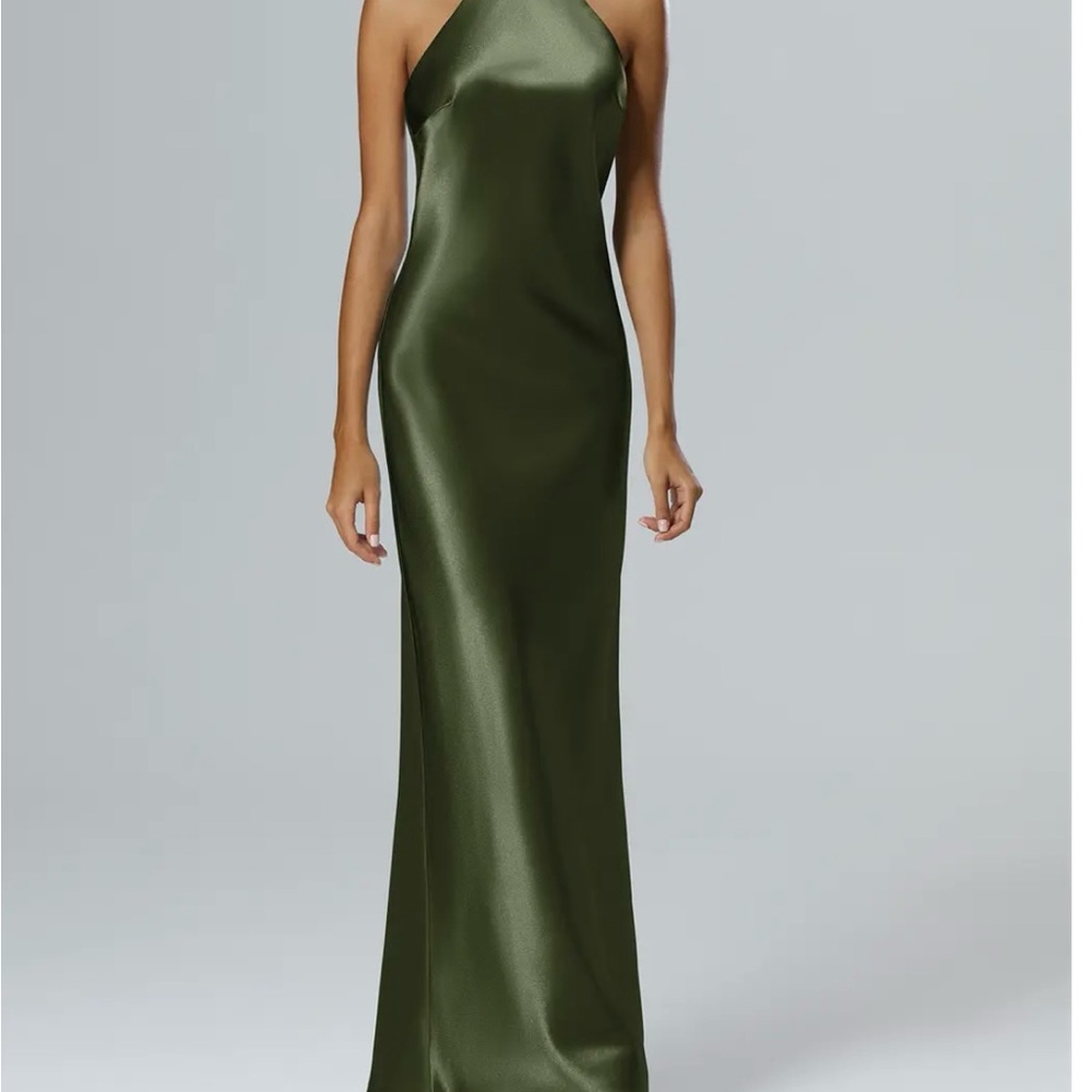 Elegant Green Satin Gown
